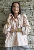 Hippie Shake Linen Blend Shirt Jacket Washed Peachy Nude